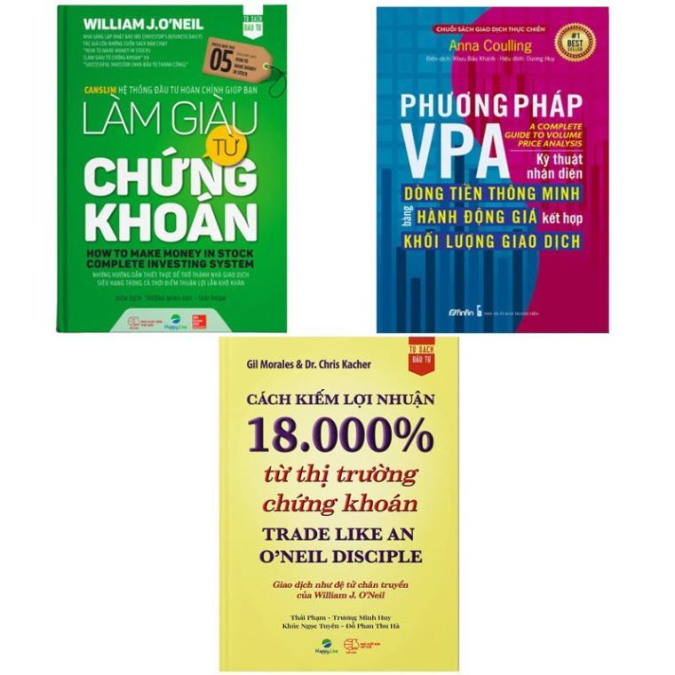 Combo 3 cuốn sách: Làm Giàu Từ Chứng Khoán + Phương pháp VPA + Cách kiếm lợi nhuận 18.000%