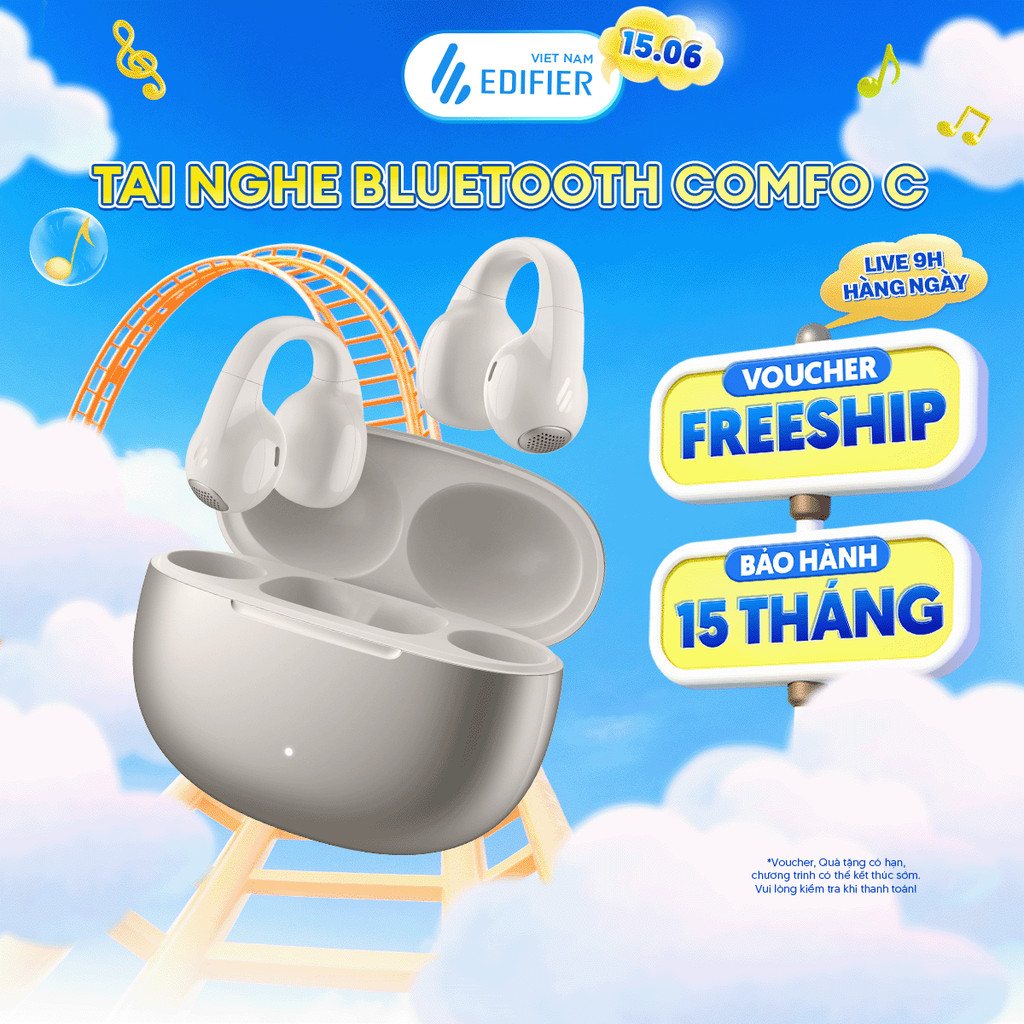Tai Nghe Bluetooth EDIFIER COMFO C | Thiết Kế Kẹp Vành Tai | Thời Gian Sử Dụng Tới 30H | Bảo Hành 15 Tháng