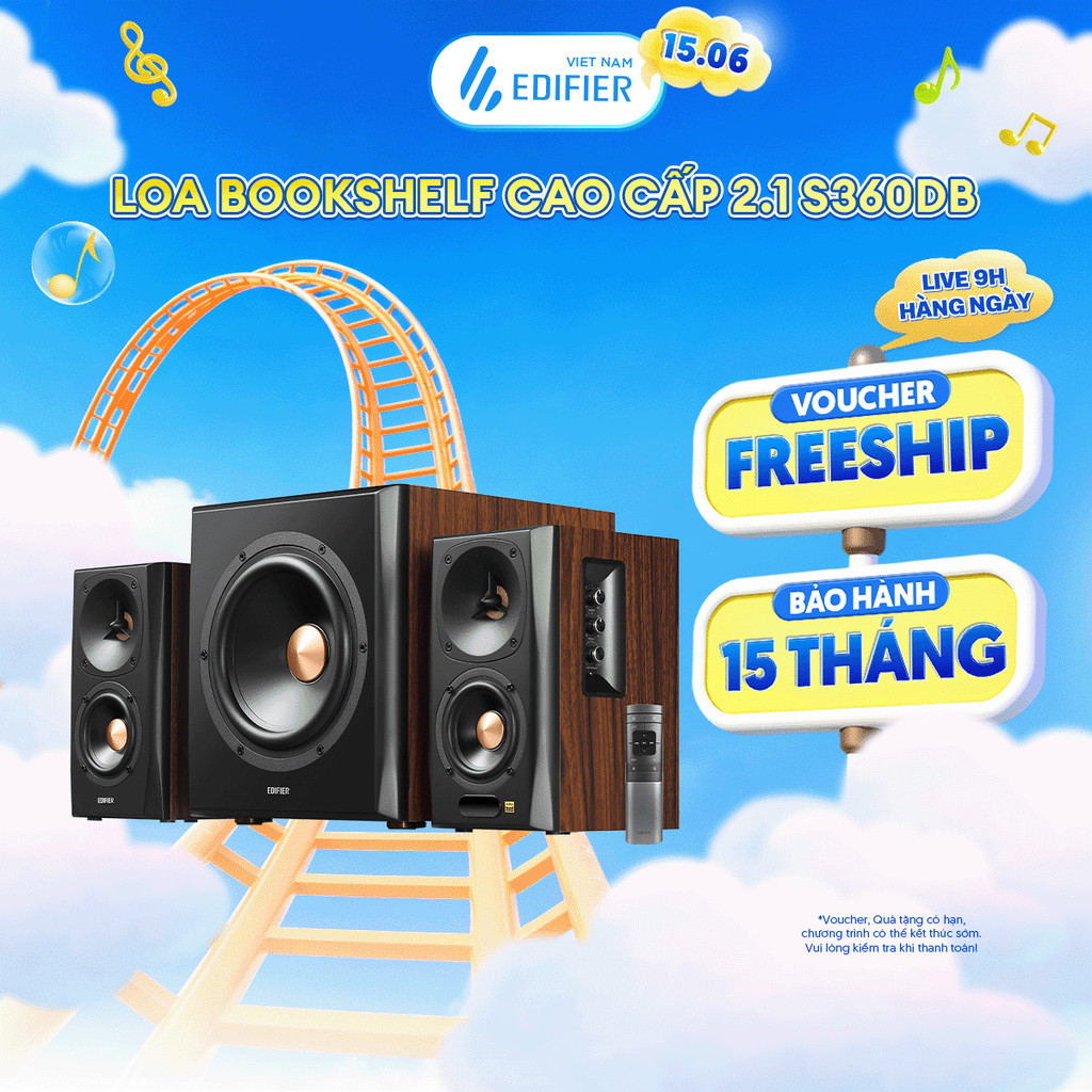 Bộ Loa Bluetooth Bookshelf EDIFIER S360DB | Công Suất 155W |  Hi-Res Audio | Chipset DSP | Bảo Hành 15 Tháng | BigBuy360 - bigbuy360.vn