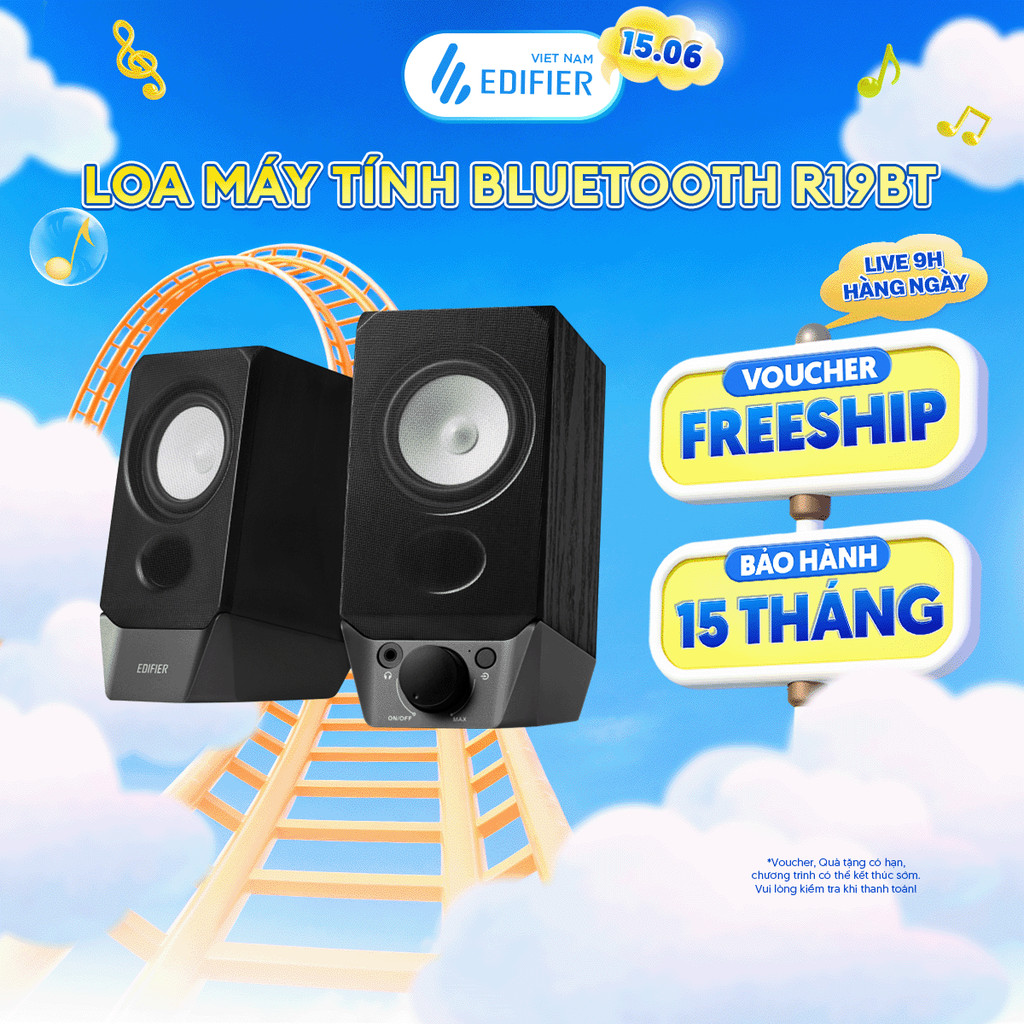 Loa Bluetooth Bookshelf EDIFIER R19BT | Công Suất 4W | Bluetooth 5.3 | Loa Toàn Dải 2.75inch | Bảo Hành 15 Tháng