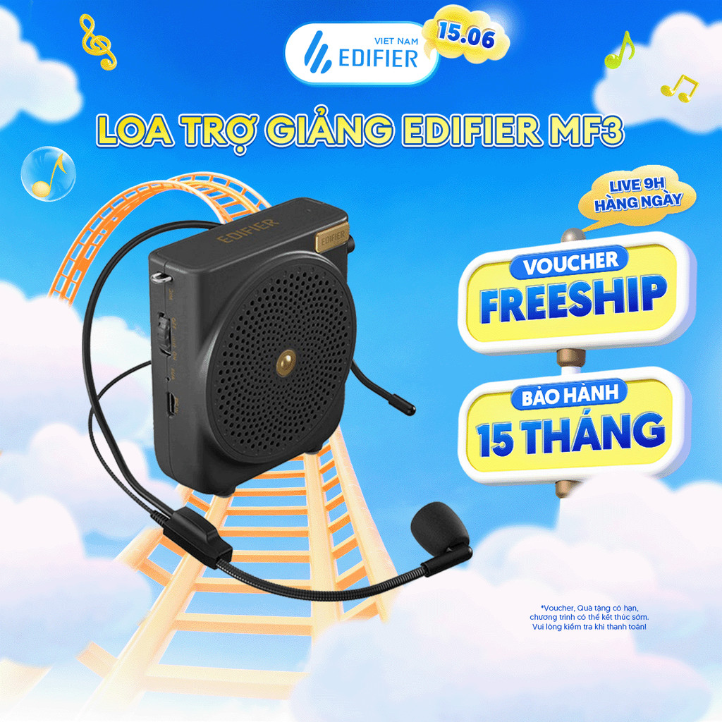 Máy Trợ Giảng Xách Tay EDIFIER MF3 | Công Suất 3W | Thời Gian Sử Dụng Đến 20H | Micro Chống Hú | Bảo Hành 15 Tháng