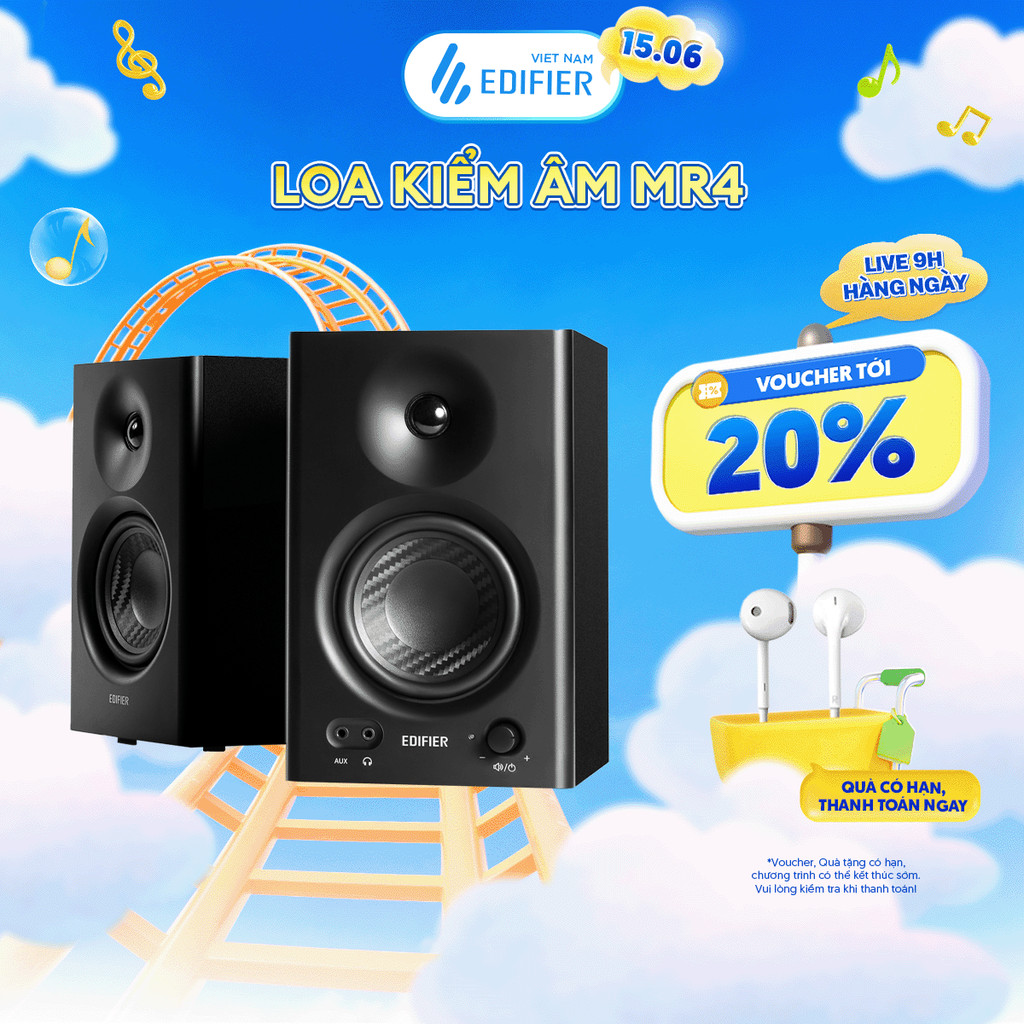 Loa Kiểm Âm Chuẩn Studio EDIFIER MR4/MR3/MR5 42W - Công nghệ DSP/ADC Cho Âm Cao Chi Tiết - Chế Độ Ké