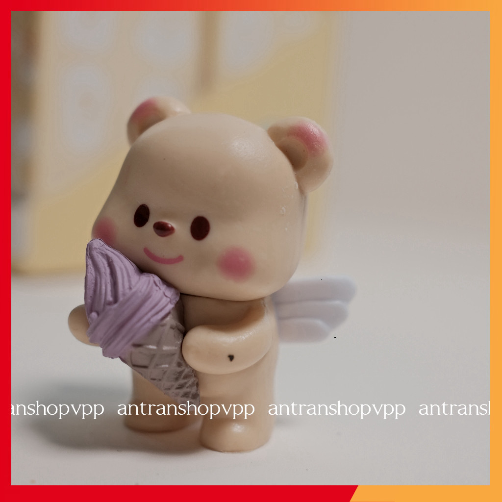 (N) ( Butter Bear thiên thần) Blindbox hộp mù nhân vật hoạt hình gấu Butter Bear thiên thần đáng yêu