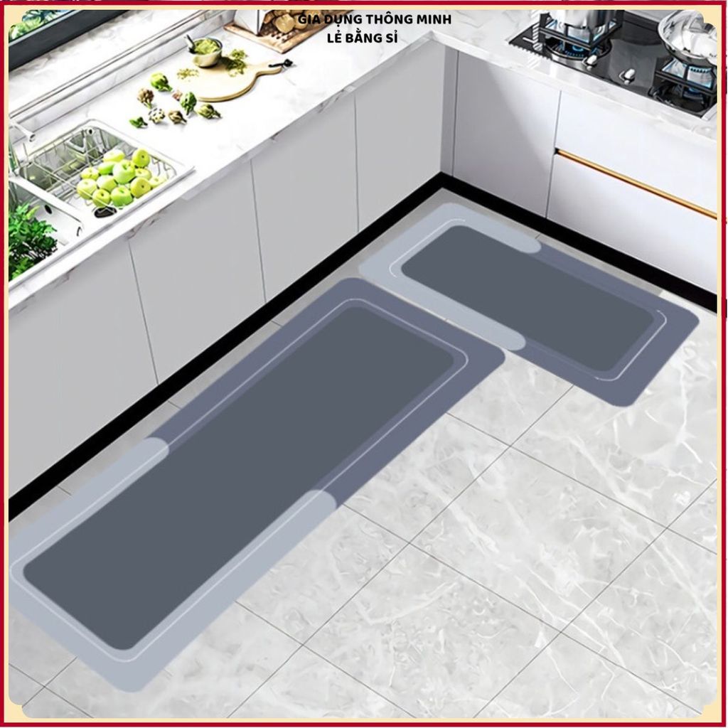 BỘ THẢM NHÀ BẾP SIÊU THẤM - Kích Thước 60x40cm Và 40x120cm Tiện Dụng