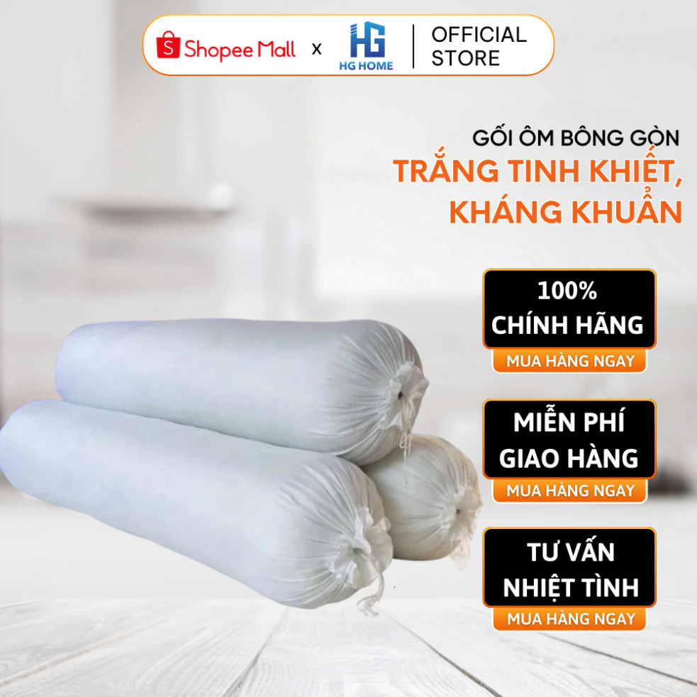 Ruột gối ôm M2T Bedding bông sơ trắng tinh khiết kháng khuẩn