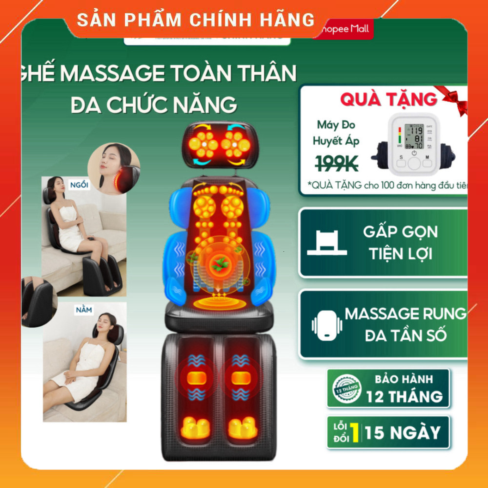 Sale Ghế massage toàn thân DELAX êm ái, hỗ trợ thư giãn cơ thể, massage cổ vai lưng tiện dụng ..