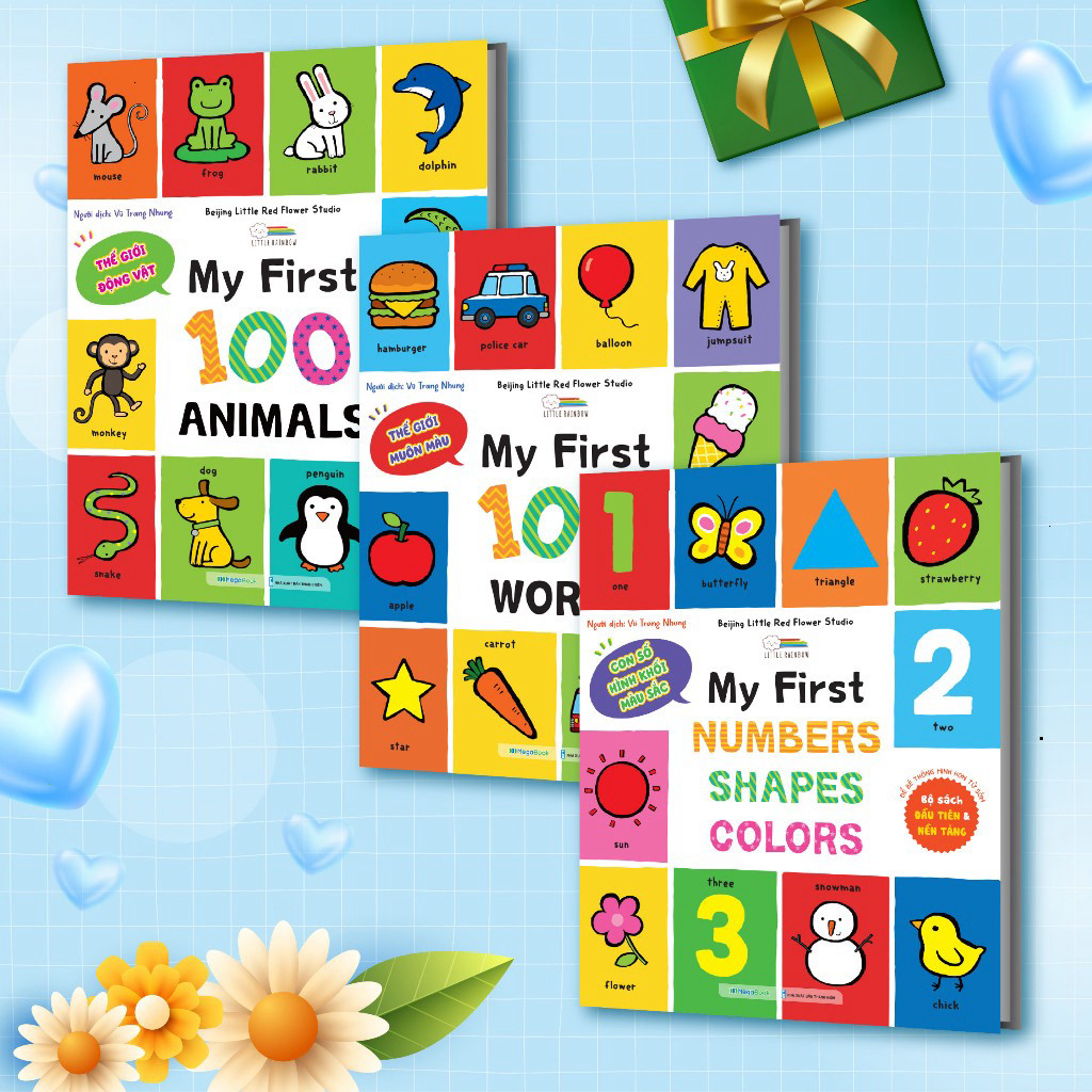 Sách Combo My First 100 Words - 100 Animals - Numbers - Shapes - Colors - Sách từ vựng đầu đời cho b