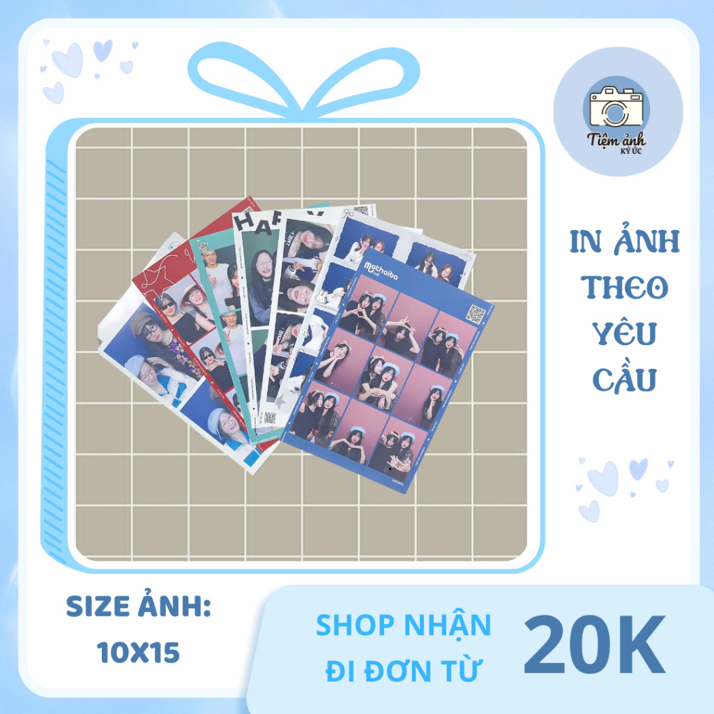 In ảnh Photobooth theo yêu cầu kích thước 10x15cm. Ảnh Photobooth Trang Trí Album, Scrapbook