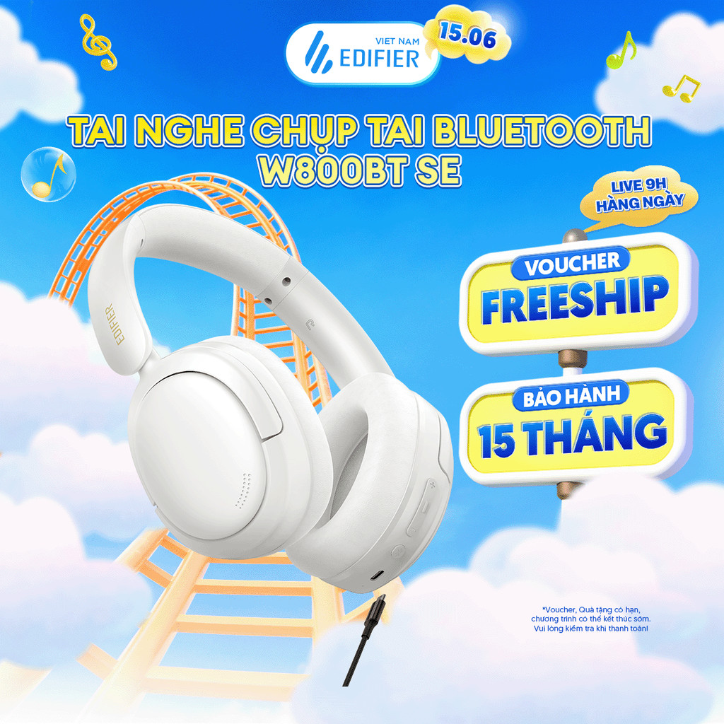 Tai Nghe Chụp Tai Bluetooth EDIFIER W800BT SE | Thời Gian Sử Dụng Đến 45h | Bluetooth 5.4 | Bảo Hành 15 Tháng