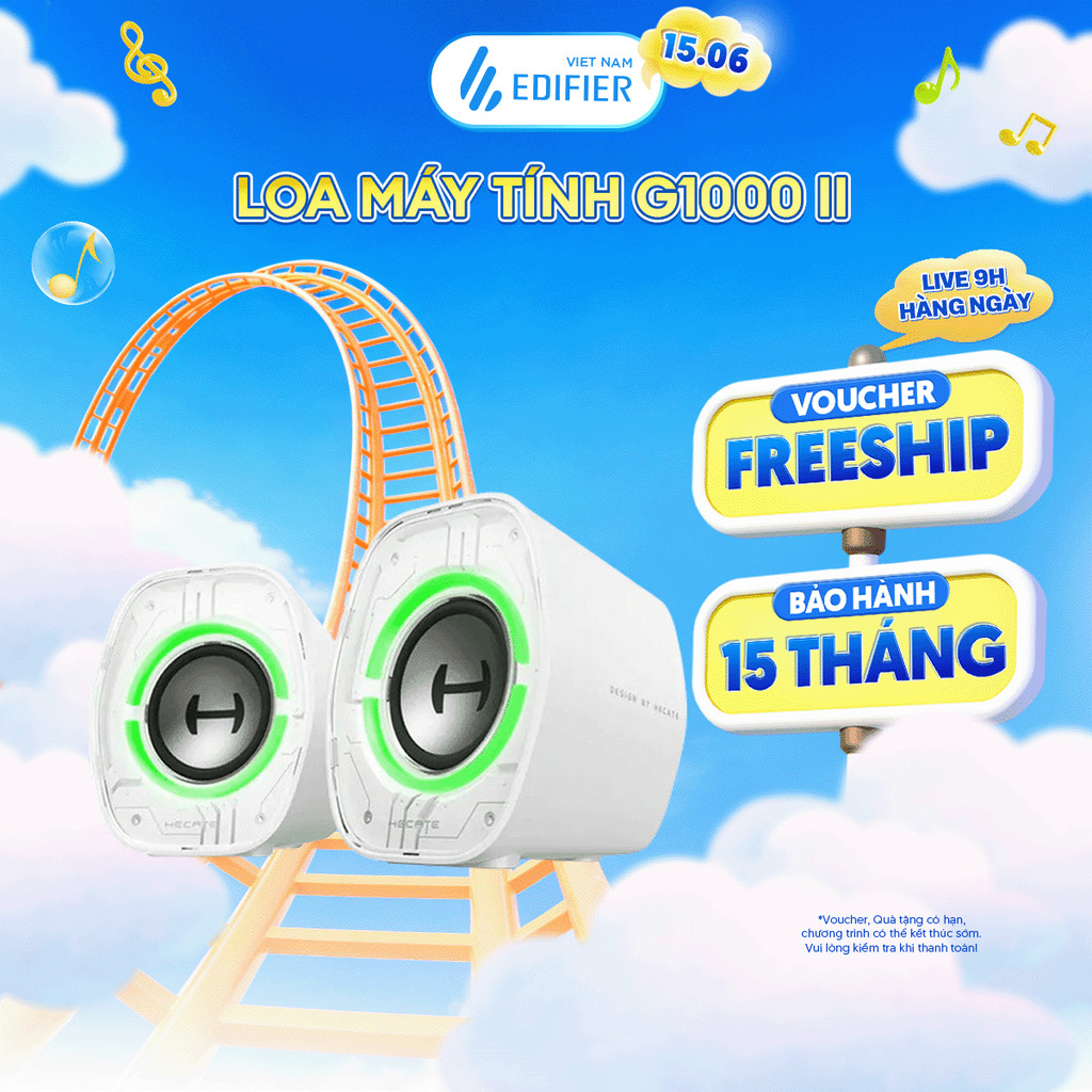 Loa Máy Tính Bluetooth EDIFIER G1000 II | Công Suất 4W | Củ Loa Toàn Dải | 9 Hiệu Ứng Đèn Led | Bảo Hành 15 Tháng