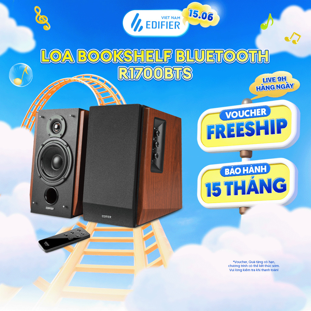 Bộ Loa Bluetooth Bookshelf EDIFIER R1700BTS | Công Suất 66W | Vỏ Gỗ Chất Lượng | Đầu Vào RCA Kép | Bảo Hành 15 Tháng