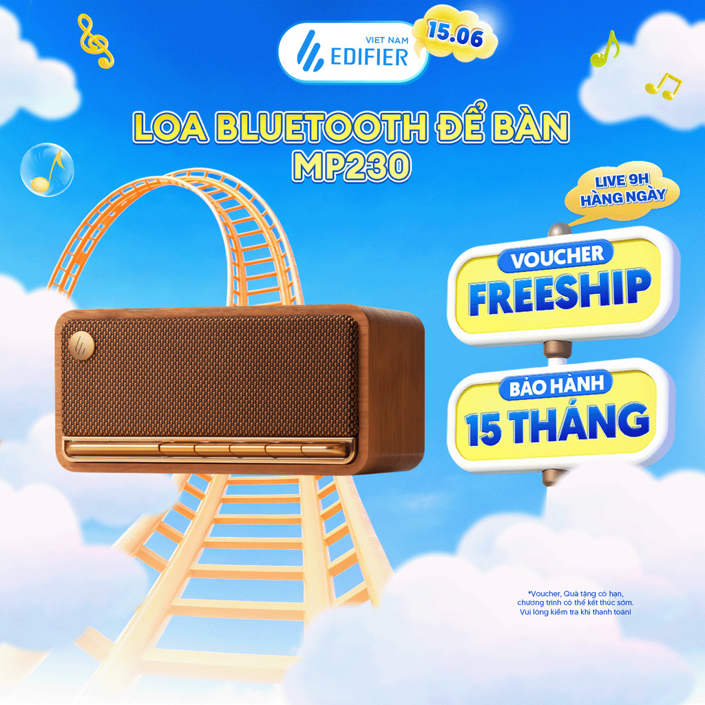 Loa Bluetooth Để Bàn EDIFIER MP230 | Công Suất 20W | Thời Gian Sử Dụng Đến 10H | Vỏ Gỗ Chống Dội Âm | Bảo Hành 15 Tháng