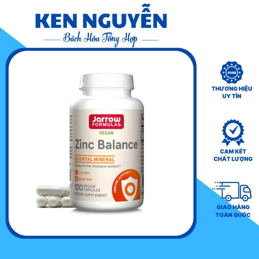 Viên Kẽm Zinc Balance Jarrow Giảm Mụn, Tăng Đề Kháng, Điều Hoà Nội Tiết Tố, Bổ Sung Đồng