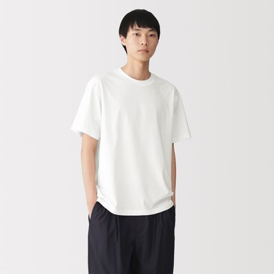 [26AW] MUJI Áo Thun Nam Vải Jersey Cổ Tròn Tay Ngắn
