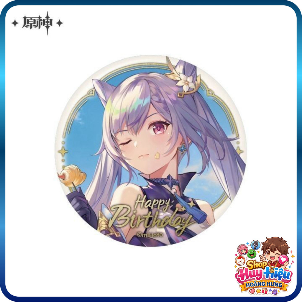 [SHIP NHANH] Keqing Birthday Series Thema Badge Collectible 7,5cm (Sourced from 'Keqing Birthday Ser