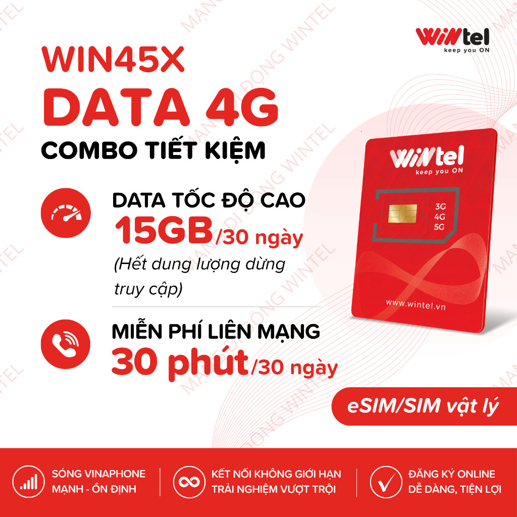 Sim Win45X - Sim data Wintel Tốc Độ Cao