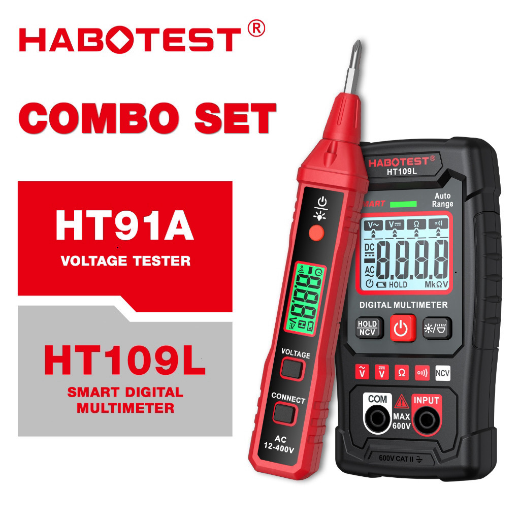 D Đồng Hồ Vạn Năng HT109L HT91A Phát Hiện Điện Áp AC DC 600V NCV Tắt Không Chịu