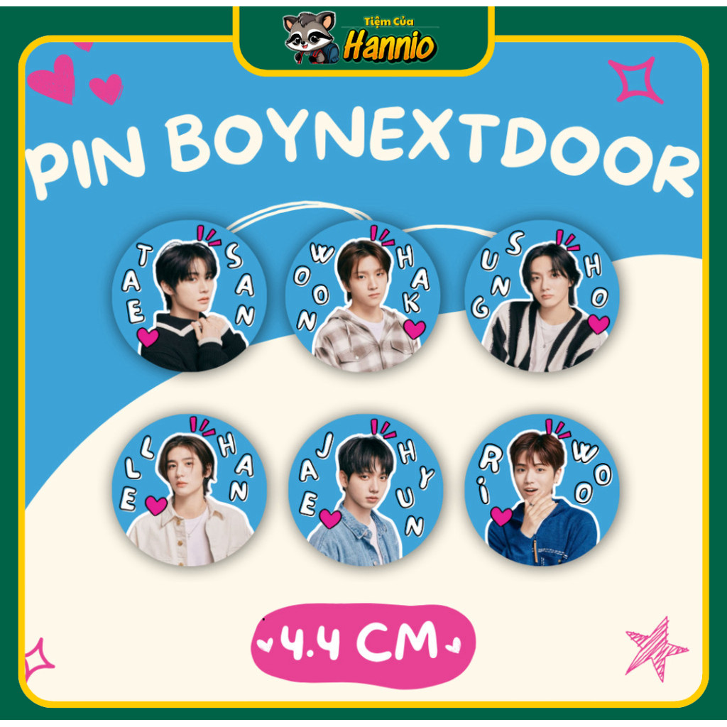 [HCM SỈ] Trâm Cài Áo Ghim KPOP/IDOL Tròn 58mm Pin Boynextdoor or shorter variant Trâm Cài Áo Ghim KP