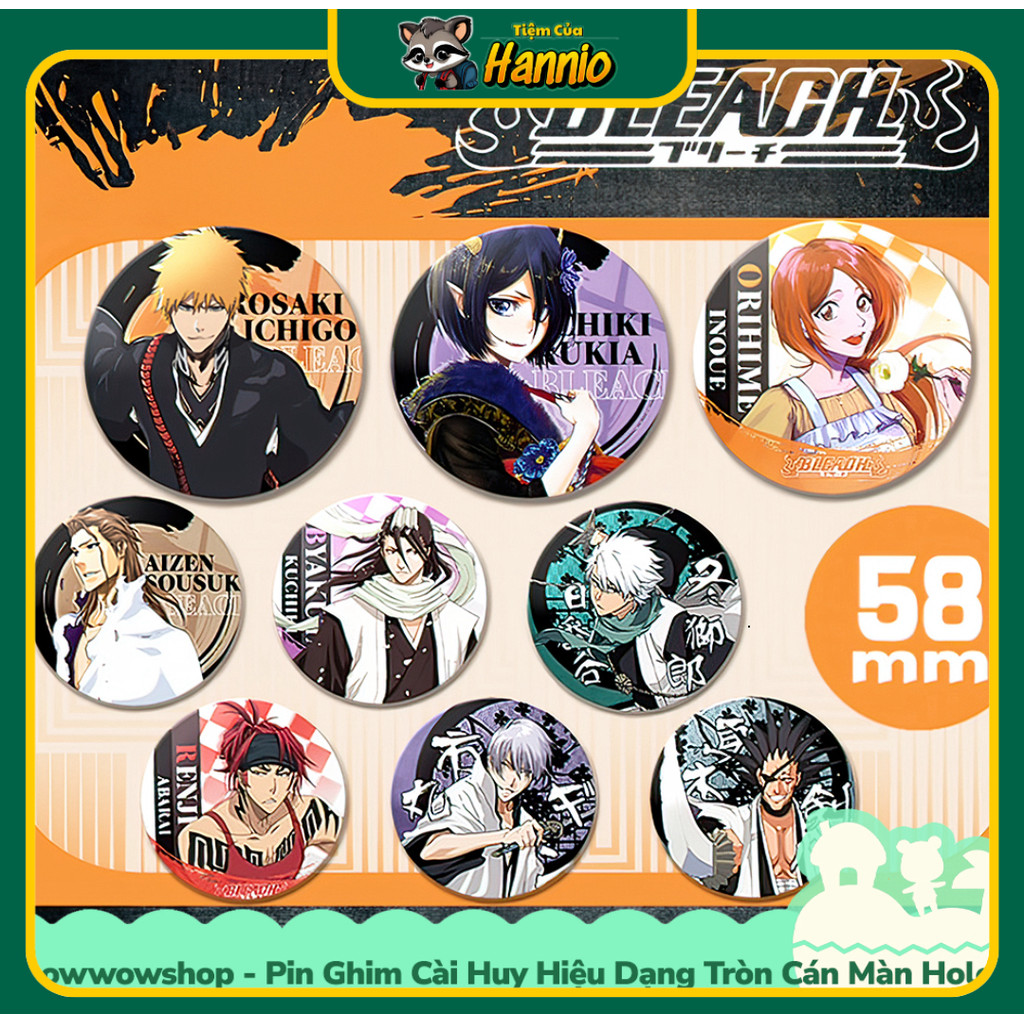 [HCM SỈ] Trâm Ghim Cài Áo Hologram Phong Cách Anime Manga Bleach Size 58mm (or) Trâm Ghim Hologram A