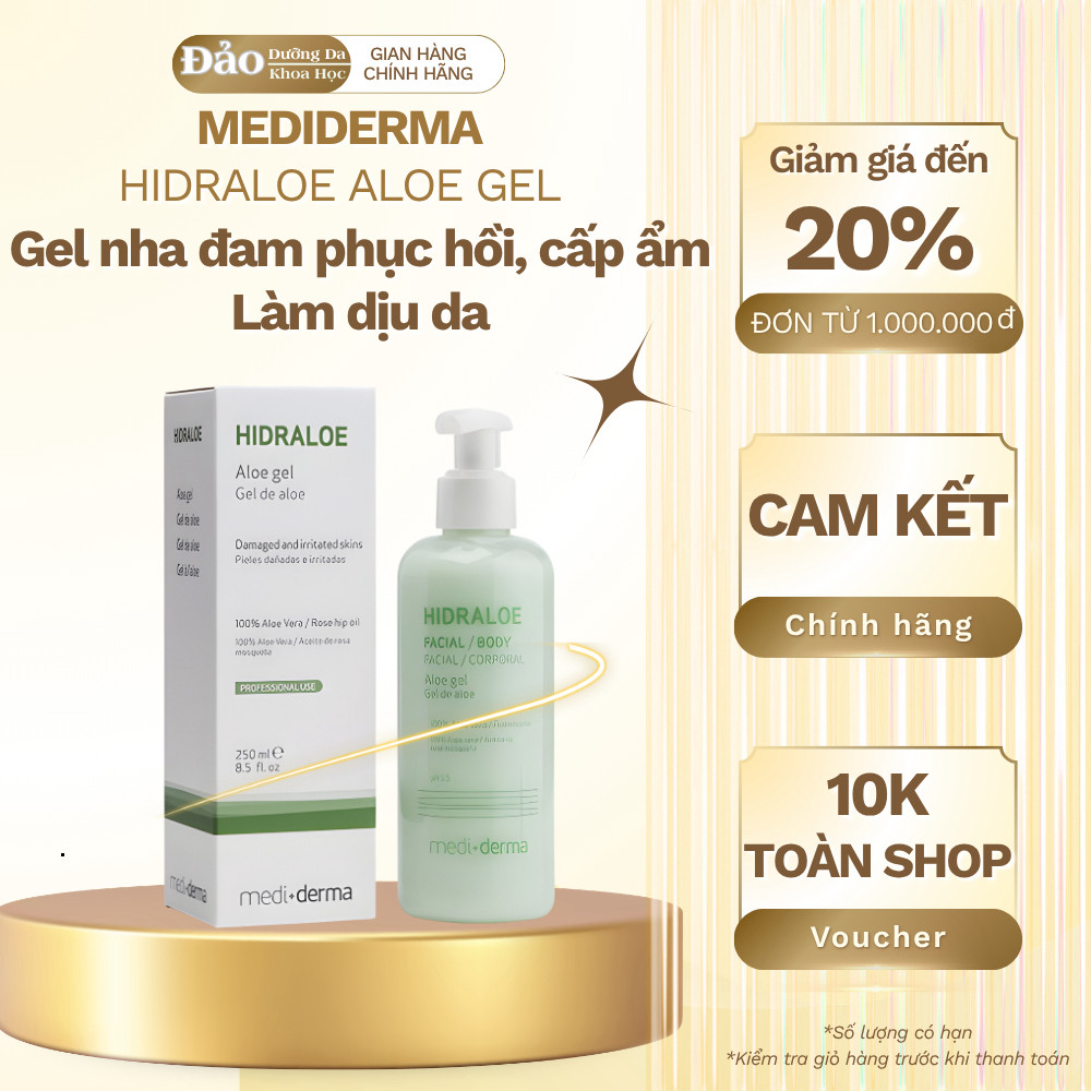 [Cty] Mediderma Hidraloe Aloe Gel 250ml | Gel Lô Hội Dưỡng Ẩm Làm Dịu Da