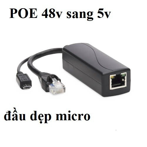 Bộ Chuyển Đổi Splitter POE 48v sang 12V /  5V Cho Camera IP Không POE - Splitter POE