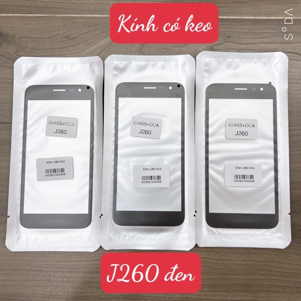 Kính samsung J260, Kính ép màn hình có keo oca, kính ép liền keo, SS J2 CORE, SM-J260M, SM-J260Y, SM