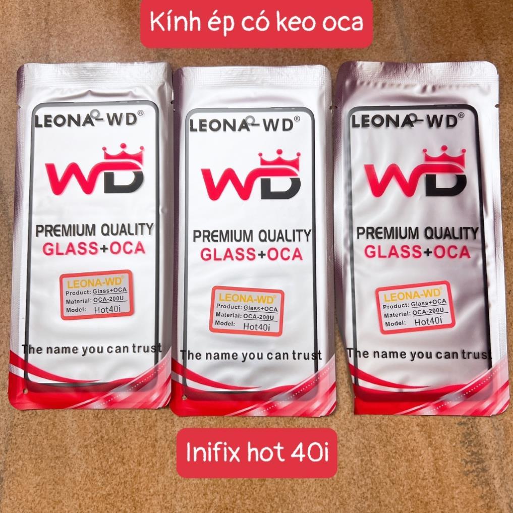 INFINIX HOT 40i, Kính ép màn hình có keo oca Infinix Hot 40i, kính ép liền keo oca Hot 40i, X6528B
