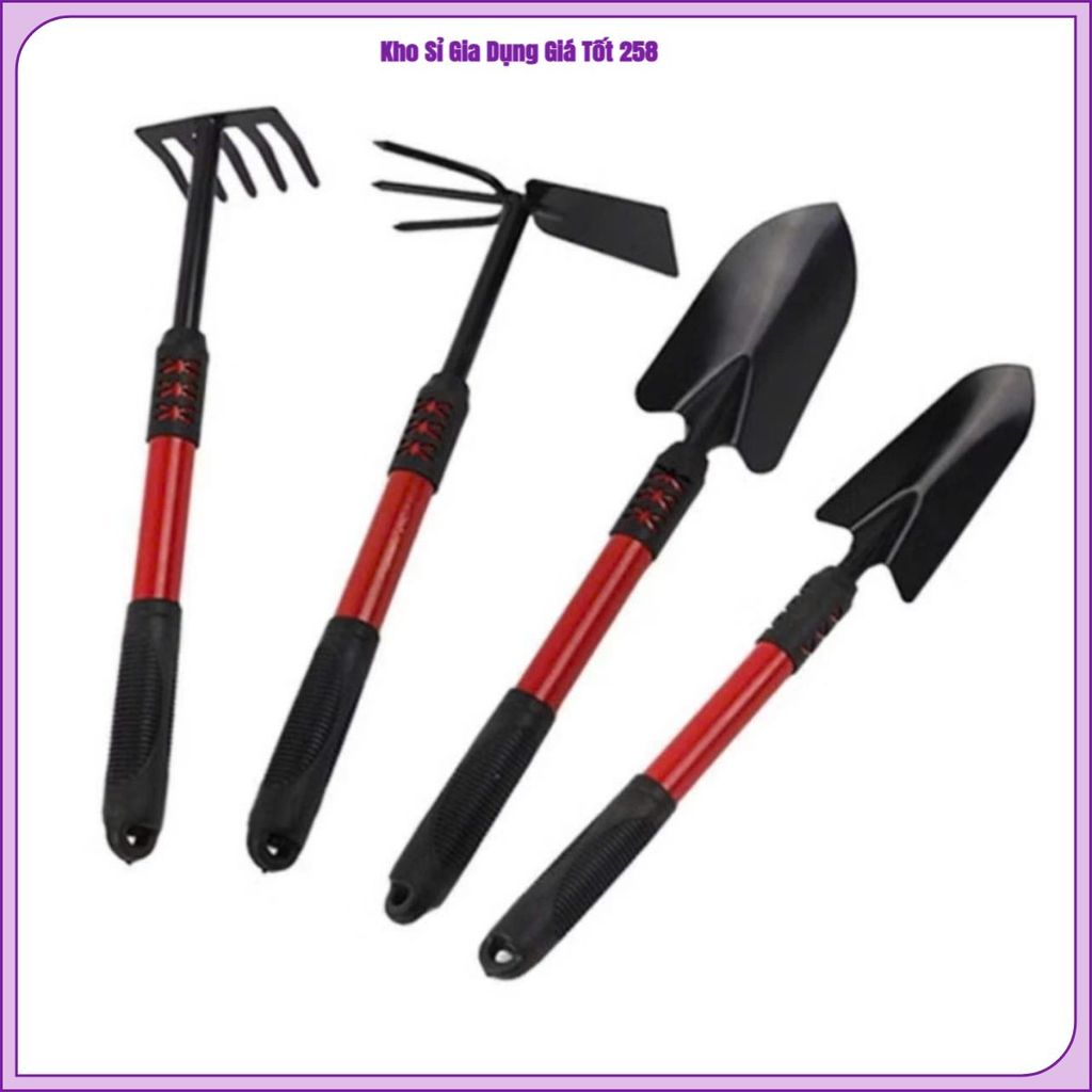 ( COMBO 2) BỘ 4 MÓN DỤNG CỤ LÀM VƯỜN, Bộ Dụng Cụ Làm Vườn, Cuốc Làm Vườn, Xẻng Làm Vườn ,Tay Cầm Bọc