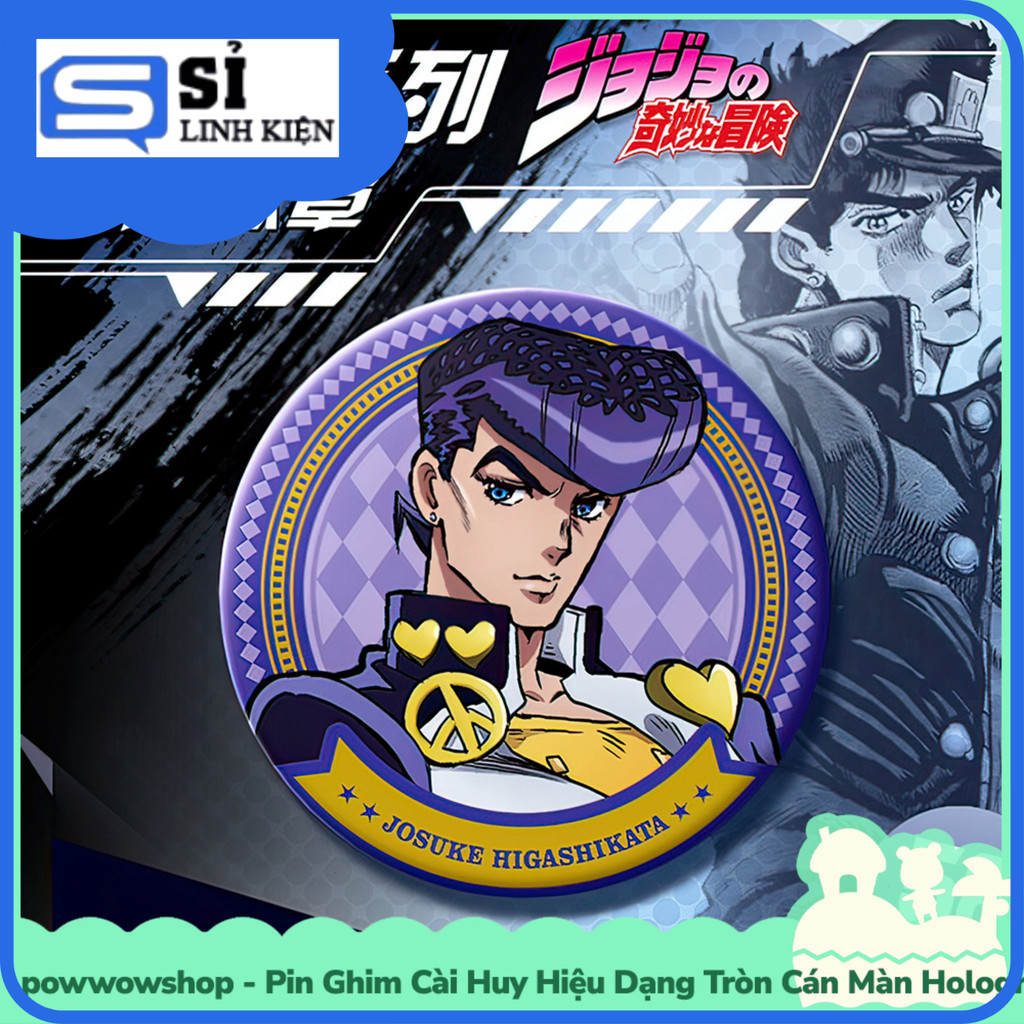 [LOẠI 1] Trâm Ghim Dạng Tròn Cài Áo Túi Balo Phong Cách Anime Manga Jojo's 58mm Màn Hologram