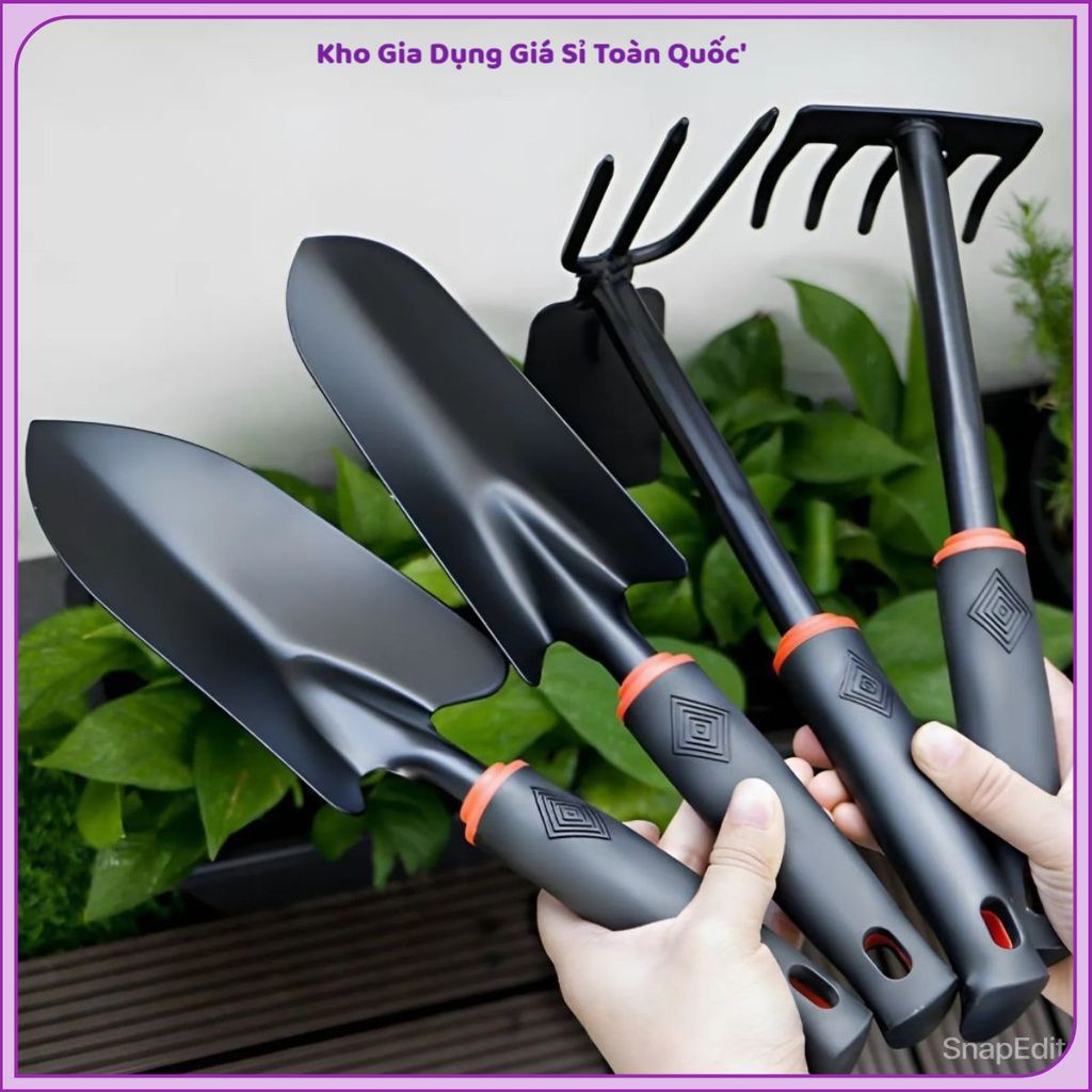 ( COMBO 2) BỘ 4 MÓN DỤNG CỤ LÀM VƯỜN, Bộ Dụng Cụ Làm Vườn, Cuốc Làm Vườn, Xẻng Làm Vườn ,Tay Cầm Bọc