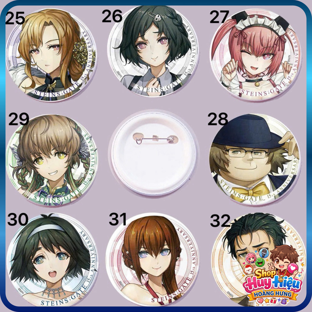 [LOẠI 1] Huy Hiệu Anime Steins;Gate 9x13cm Hoạt Hình Truyện Tranh Đầy Color (Nó giúp sưu tập anime t