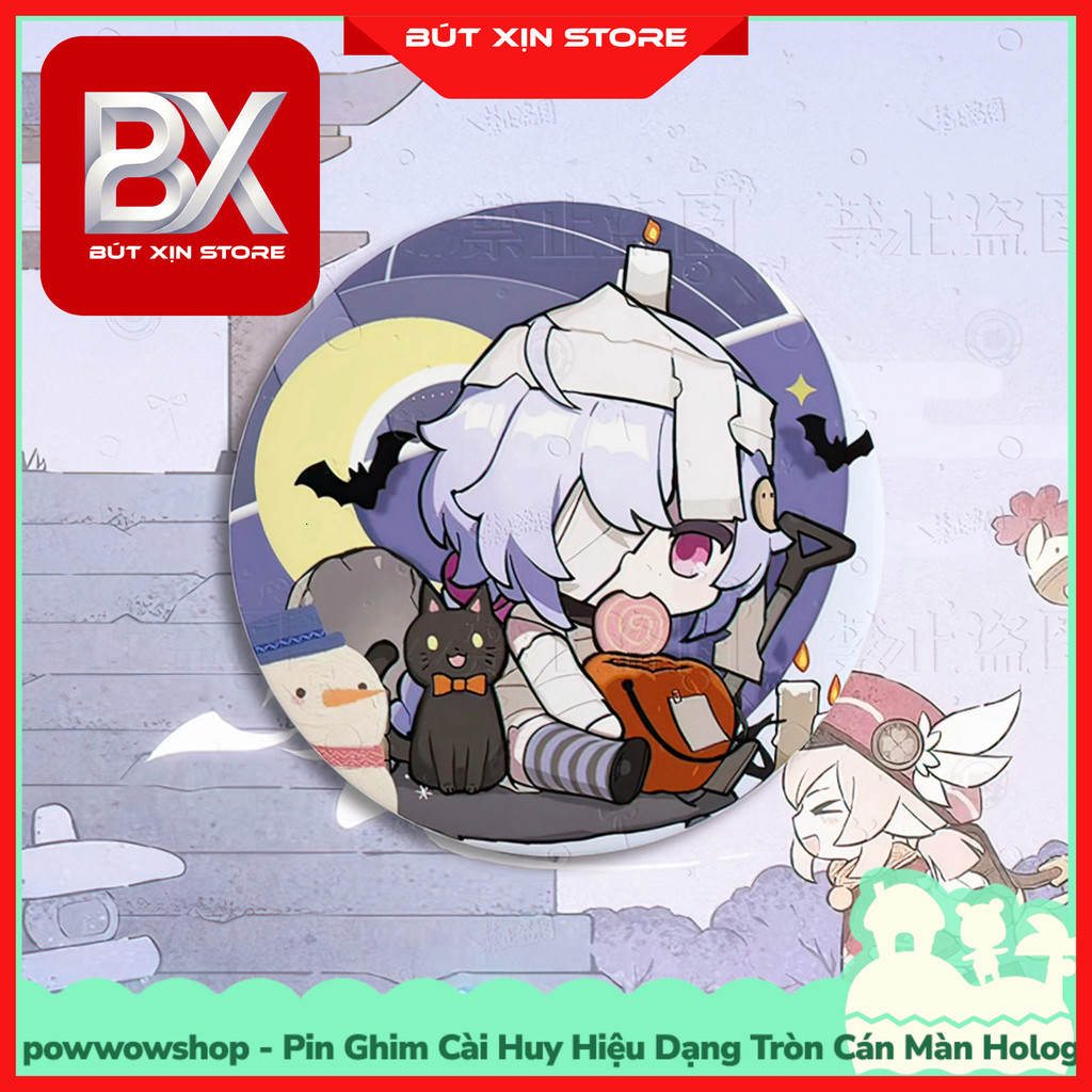 [GIAO NHANH 24H] Cài Áo Ghim Hologram 58mm Tròn Game Genshin Impact Màn Hologram Chất Lượng Cao HOT