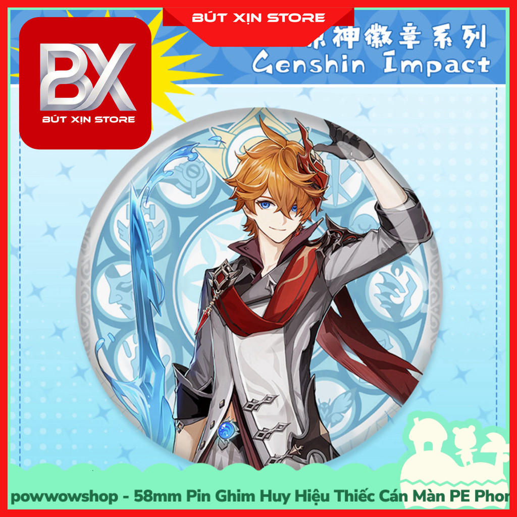 [GIAO NHANH 24H] Ghim Dài Tròn 58mm Cài Áo Balo Phong Cách Game Genshin Impact HOT