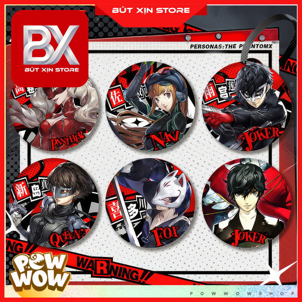 [GIAO NHANH 24H] Trâm Ghim Cài Áo Phong Cách Game Persona 5 Hiệu Nghiệp Tông Trắng HOT