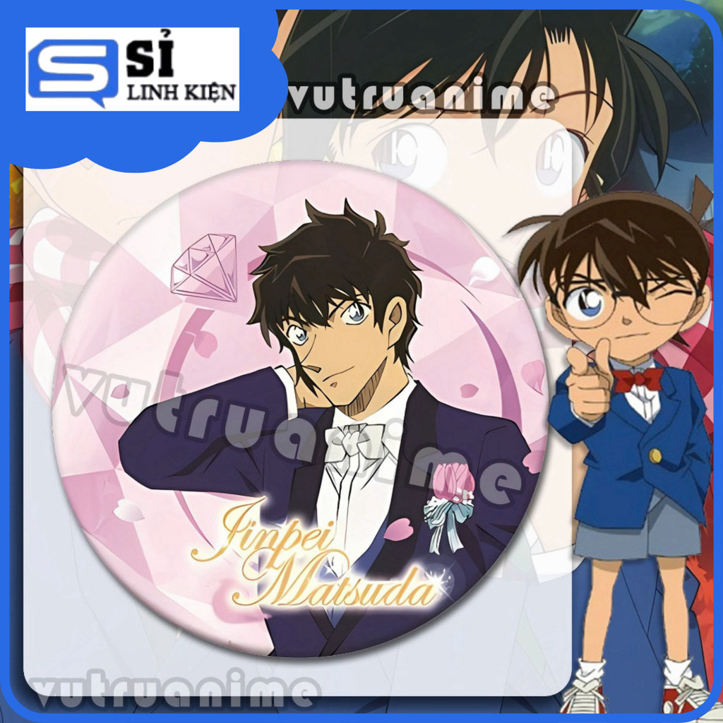 [LOẠI 1] Trâm Ghim Cài Áo Manga Anime Detective Conan Logo Nhỏ Tiện Dùng