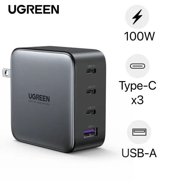 Bộ sạc nhanh GaN 100W Ugreen CD226 40737