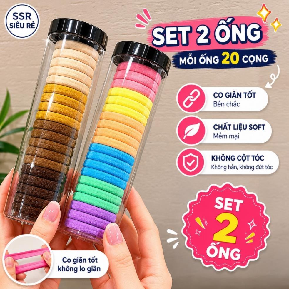Dây Cột Tóc July (SET 40 DÂY) Hàn Quốc Nhìu Màu Chun Buộc Tóc July sieure2020
