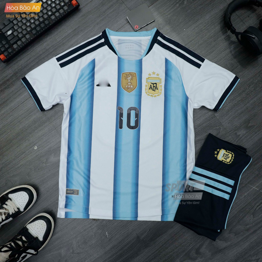 In tên số - Bô Quần Áo bóng đá WC 2026 Argentina - Vải thái cao cấp - Áo Messi số 10 argentina mẫu m
