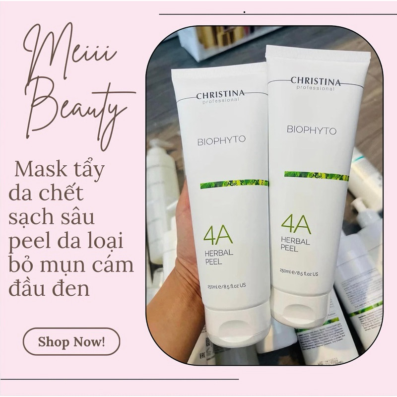 [ SẴN ] Mask tẩy da chết sạch sâu peel da loại bỏ mụn cám đầu đen Christina herbal peel 4A mask