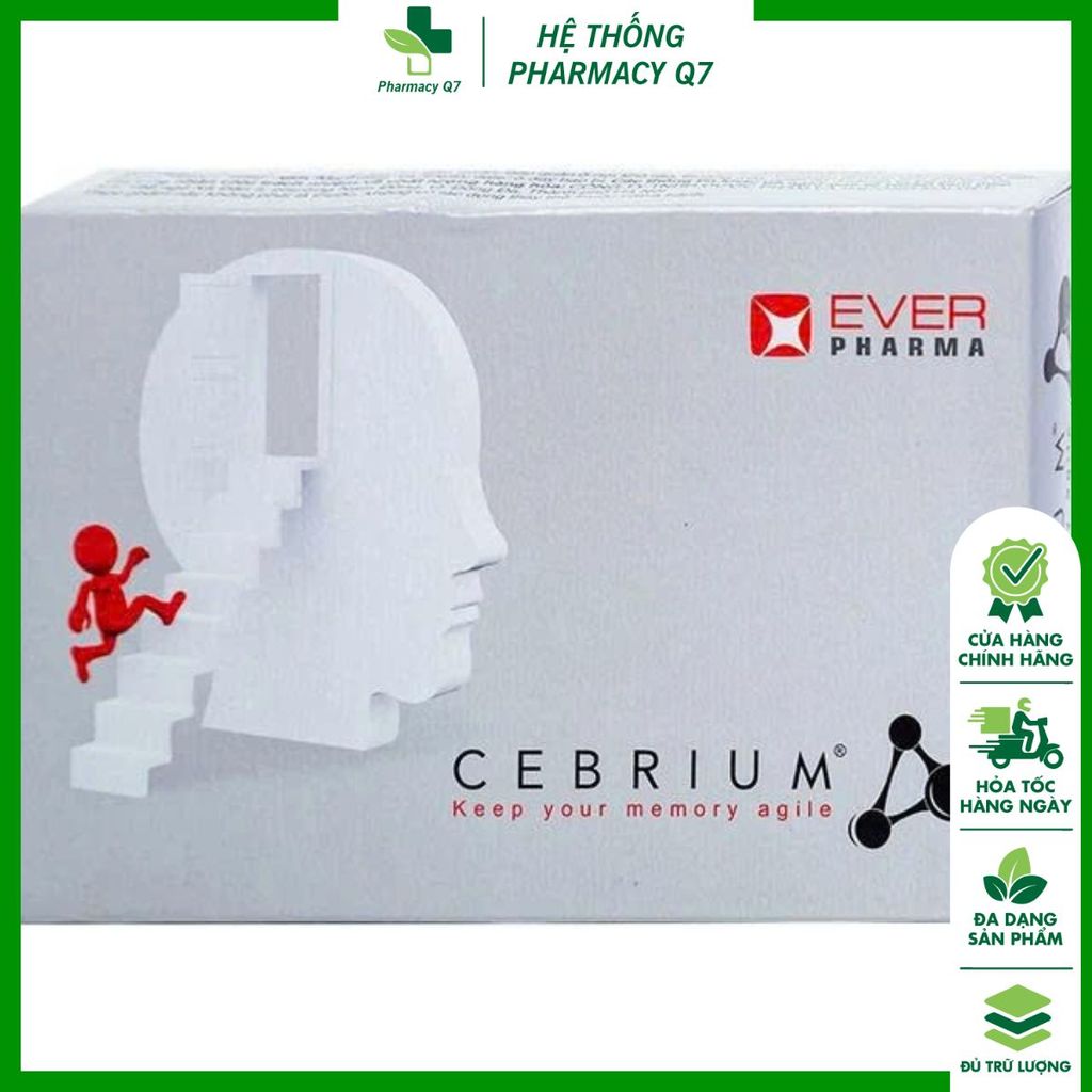 Viên uống Ever Pharma Cebrium tăng cường trí não (Hộp 3 vỉ x 10 viên)