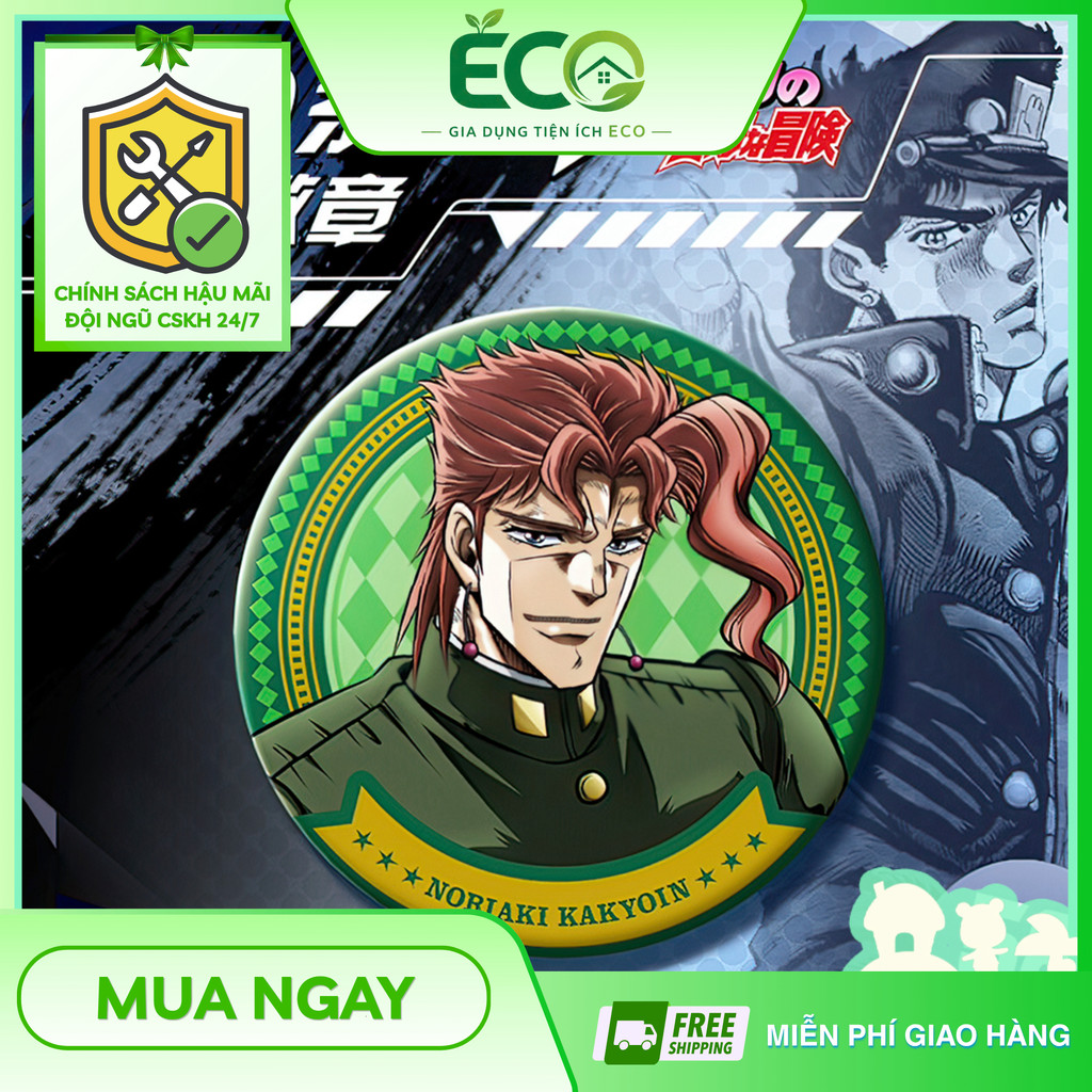 🔥CHÍNH HÃNG🔥 Ghim Cài Áo Dạng Tròn Hologram Phong Cách Anime Manga Jojo's Bizar Sẵn Hàng Mẫu Mới