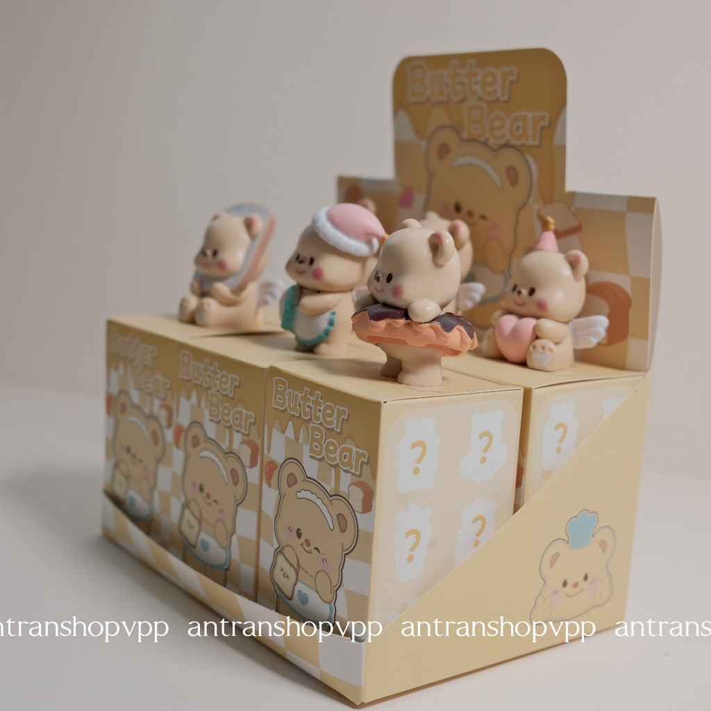 (BN) ( Butter Bear thiên thần) Blindbox hộp mù nhân vật hoạt hình gấu Butter Bear thiên thần đáng yê