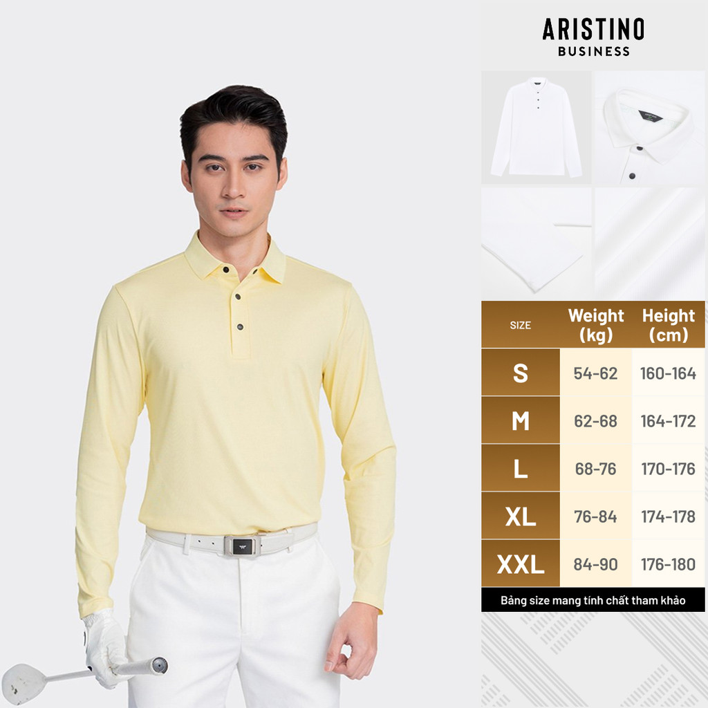 ARISTINO Golf - Áo Polo dài tay Nam Golf Nylon ALPG27W2