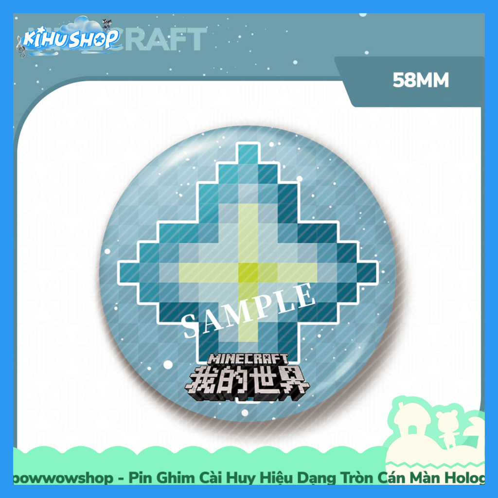 [KIHUSHOP]  Trâm Ghim Cài Áo Dạng Tròn 58mm Màn PE Phong Cách Nhân Vật Game Minecraft Mẫu Mới