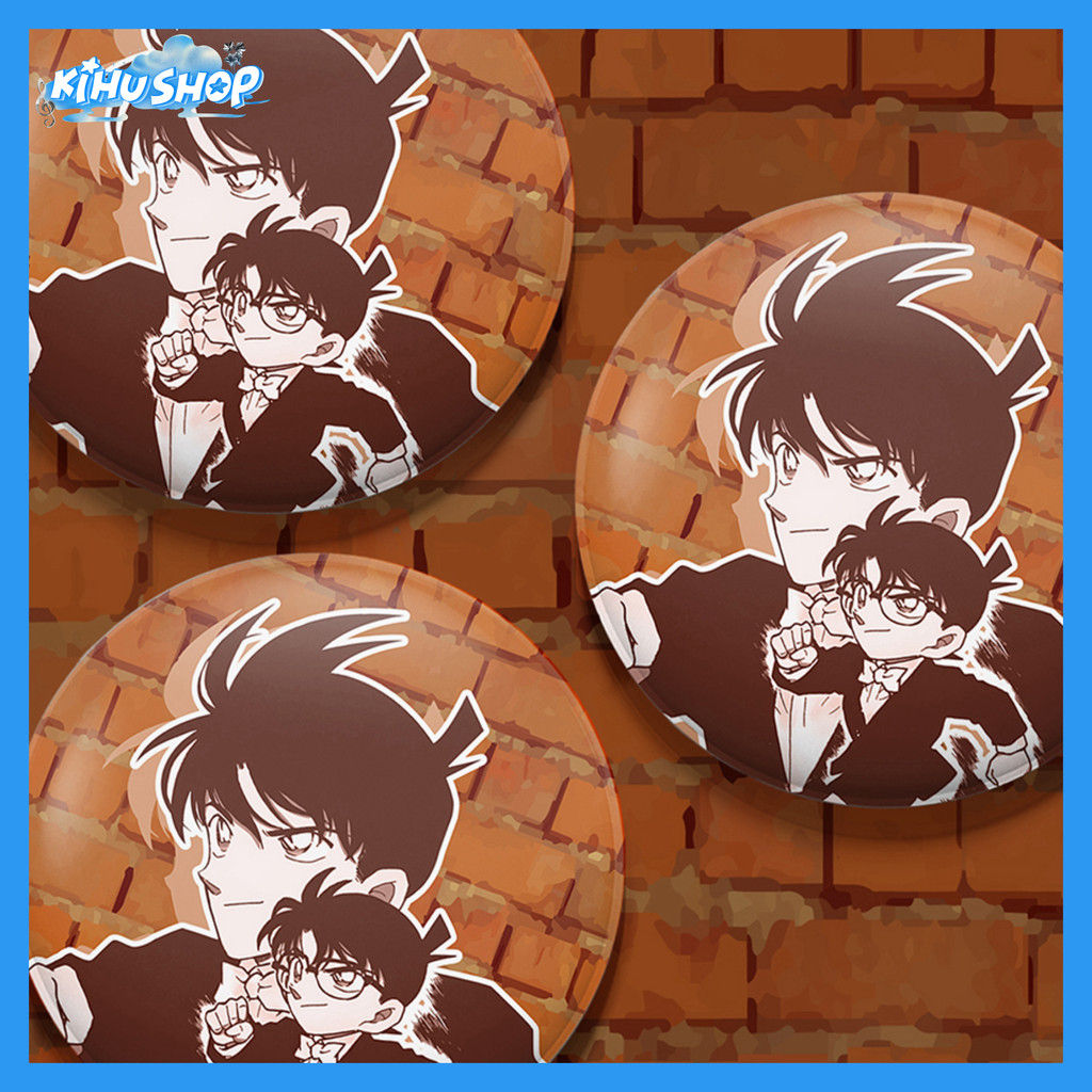 [KIHUSHOP] Trâm Cài Áo Conan Trắng Tản Mạn Ghim Anime Form Rộng