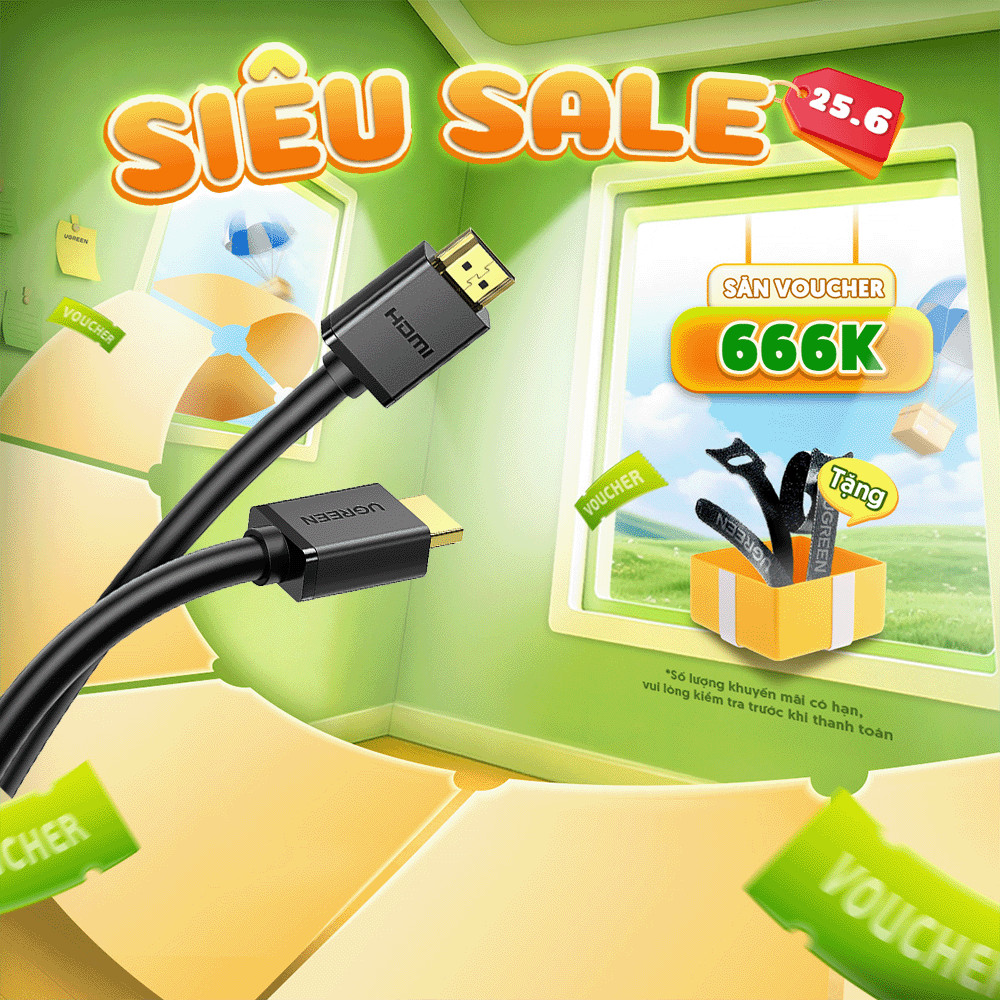 Cáp HDMI 2.0 tốc độ cao Ugreen HD104 Dùng cho Xiaomi Mi Box PS4 Bộ Chia HDMI Cáp Chuyển Đổi HDM | BH 18 tháng 1 đổi 1 | BigBuy360 - bigbuy360.vn