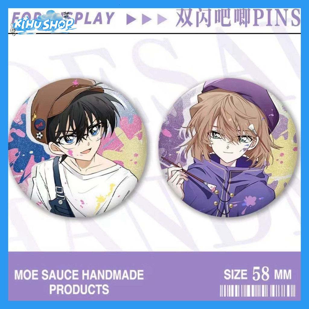 [KIHUSHOP] Trâm Ghim Kéo Bộ 2 Thiếc Bạc Haibara Conan 58mm Cao Cấp