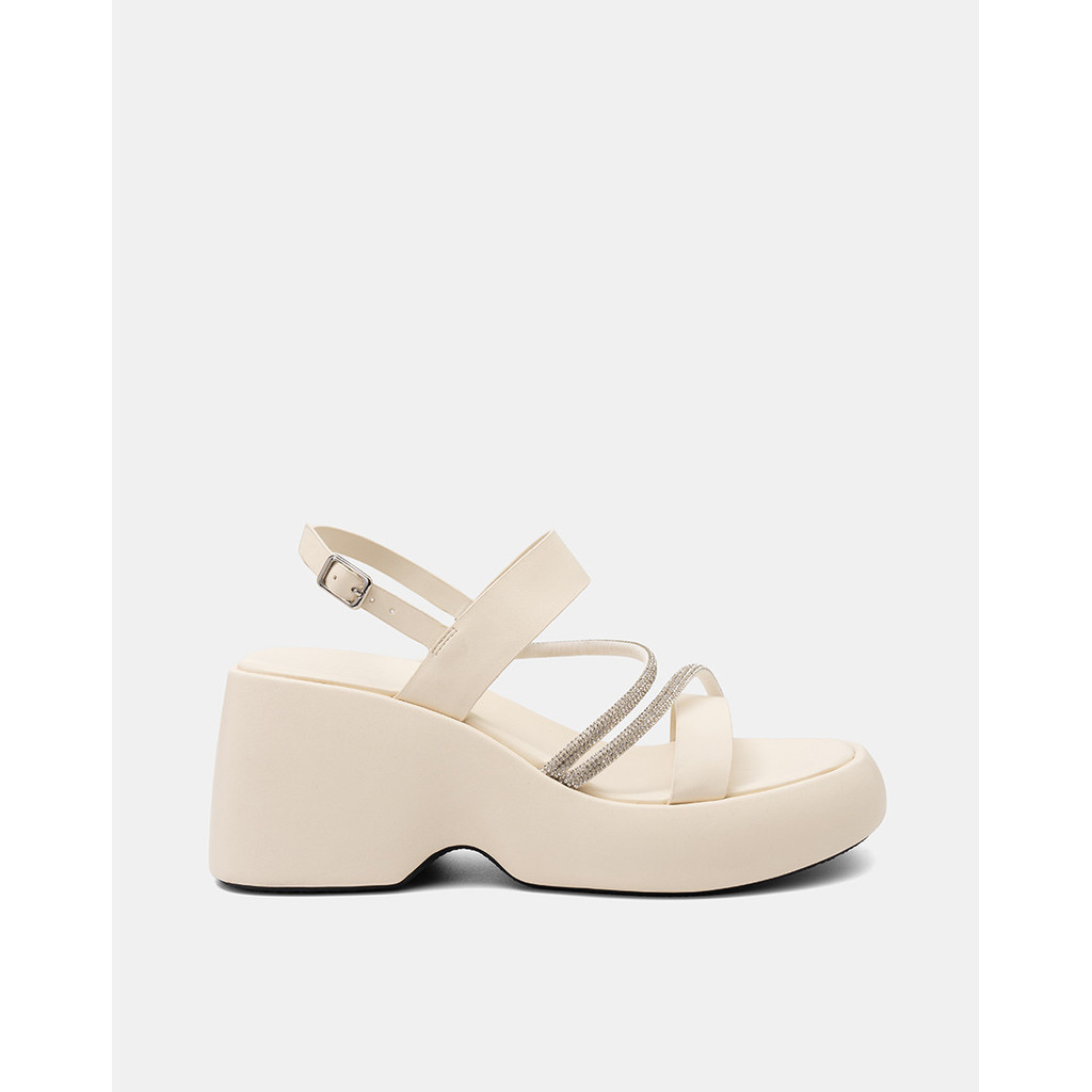 Giày Sandal Nữ 9cm Thời Trang JUNO Đế Xuồng Quai Đính Đá SD09147