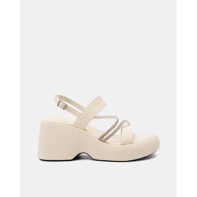 Giày Sandal Nữ 9cm Thời Trang JUNO Đế Xuồng Quai Đính Đá SD09147