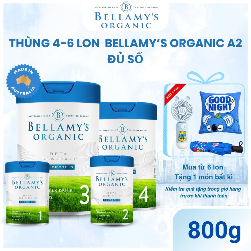 Thùng 6 lon sữa Bellamy's organic  A2 800g BELLAMY'S ORGANIC A2 ( QUÀ NGẪU NHIÊN THEO HÃNG )